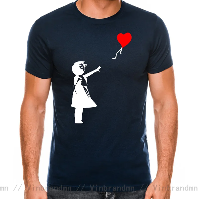 Floating Balloon Guys Banksy Theres Always Hope Fashion T Shirt For Men Male Short Sleeve O Neck Cotton Casual T-Shirt Tee Shirt