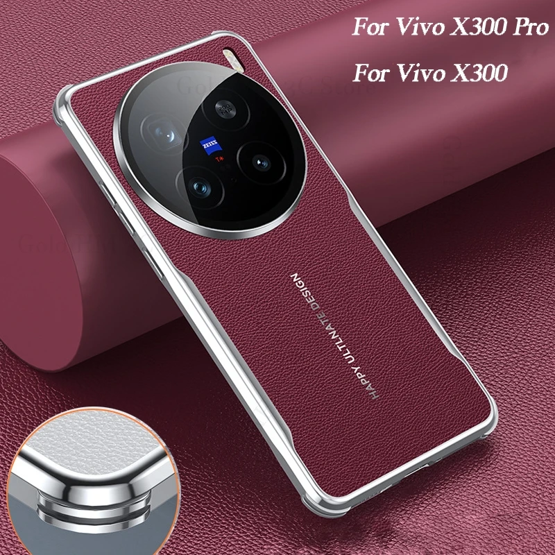 

For Vivo X300 Pro Luxury Leather Phone Plating Cases For VIVO X300 X200 Pro mini X200S X200 Four Corners Armor Shockproof Cover