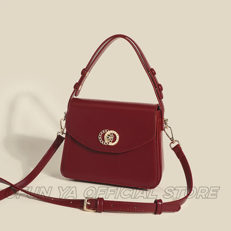 CFUN YA Fashion Wine Red borse per le donne Pu Leather borsa a tracolla a tracolla femminile Square Tote Messenger Pack Sac De Luxe Femm