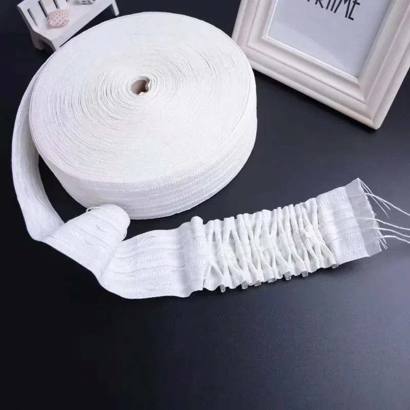 5~30 Meters Pull Pleated Tape Curtain heading Ring Tapes Pencil Pleat Hook Tape Non Woven Punching Curtain Accessories CP101&2