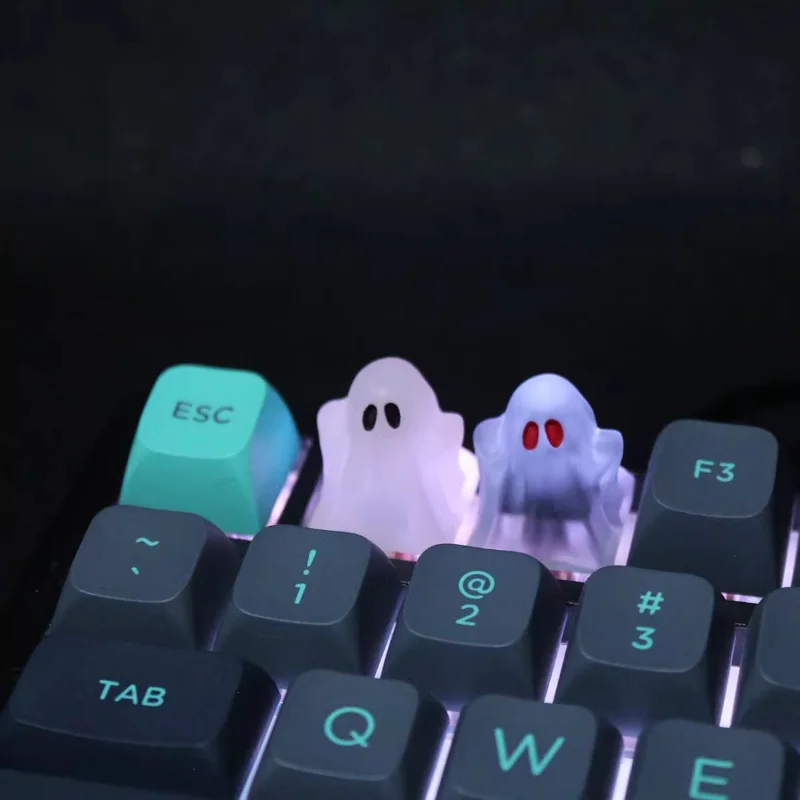 MiFuny-teclas de pequeño fantasma para teclado de resina 3D, teclas de Anime personalizadas hechas a mano para teclado mecánico, accesorios para jugadores