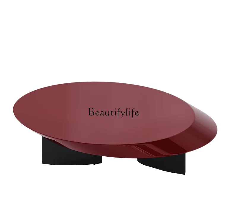 

Light luxury creative French coffee table oval paint bright custom original table color matching table