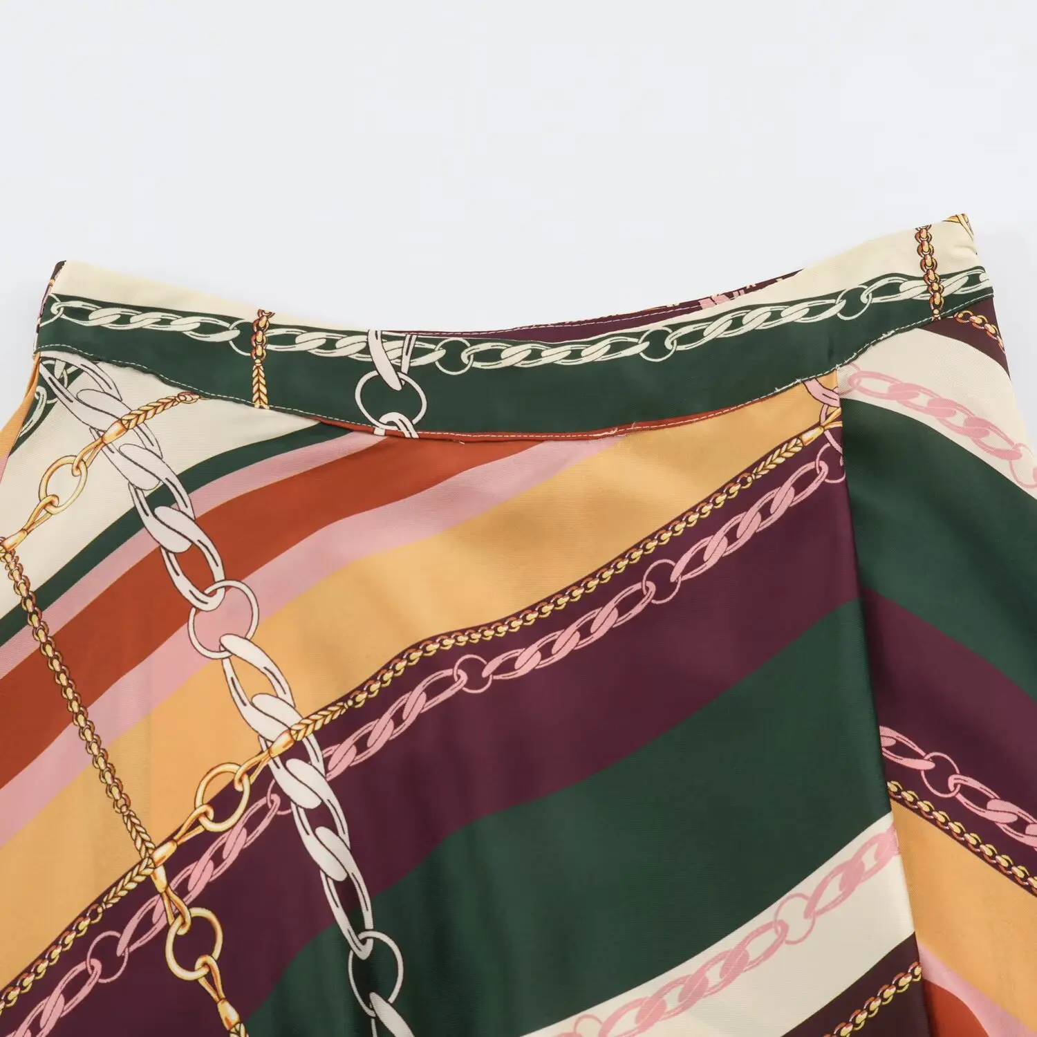 KONDALA Chic 2026 Herbst Vintage Moderner Asymmetrischer Druck Langer Rock Drapiert Eleganter Chic Lässiger Hochgeschnittener Damen A-Linien-Rock – Detail 5