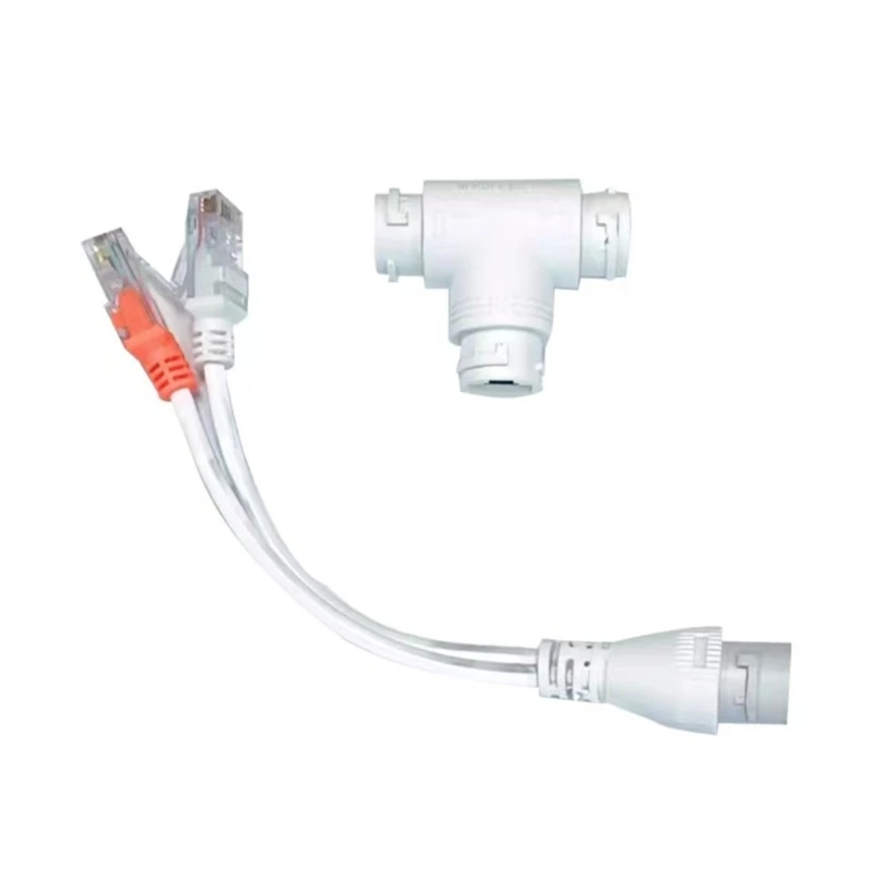 RJ45 Three-Way Connector POE Splitters Innovative Ethernet Cable Connector for Networks Integrated Wiring