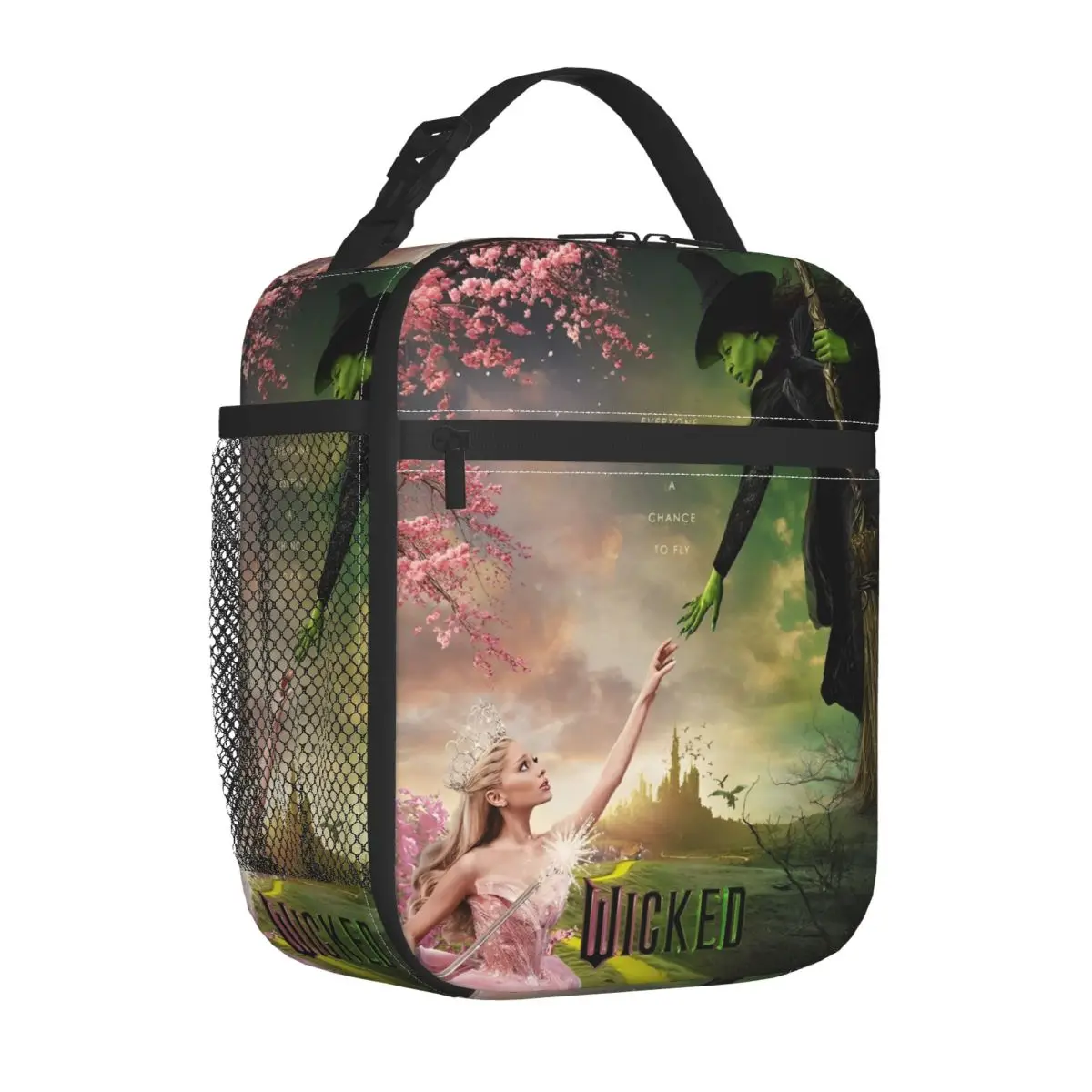 Wicked Elphaba & Glinda Borsa per il pranzo termica tonale isolata per il lavoro Magic Movie Borsa per alimenti portatile Scatole per il pranzo con dispositivo di raffreddamento termico