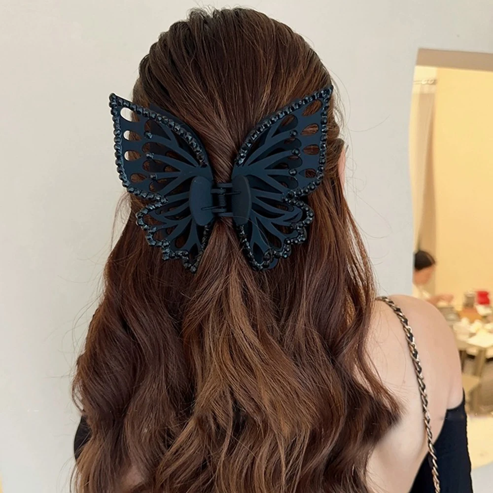 Mode Vlinder Haarklauw Voor Vrouwen Elegante Holle Krab Clips Rug Hoofd Haarspeld Acryl Haarspeldjes Meisjes Haaraccessoires