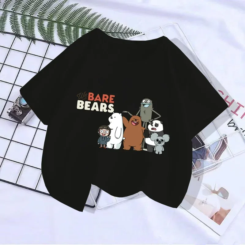 2024 Boy Girl T-shirt Kawaii Little Bear Print Short Sleeve leisure T Shirt Summer Anime Cartoon children T Shirt 4-14 Years