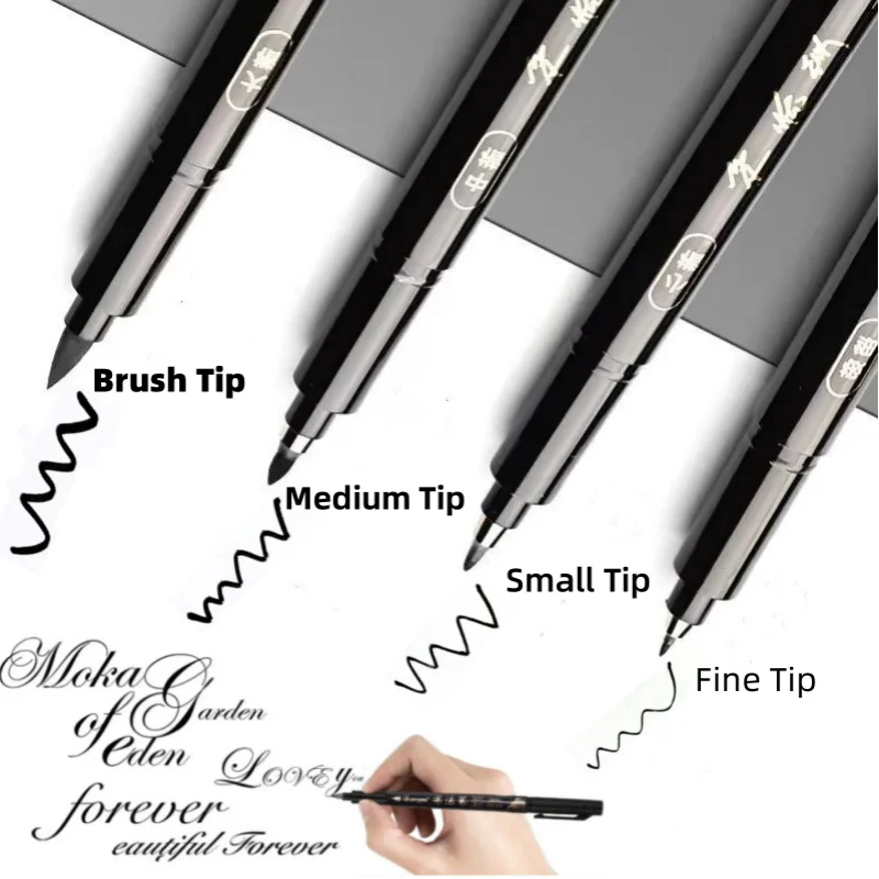 4Pcs Calligraphy Art Marker Pens Brush Pen Art Marker Craft Supplies Art Writing Office School Supplies Stationery Student