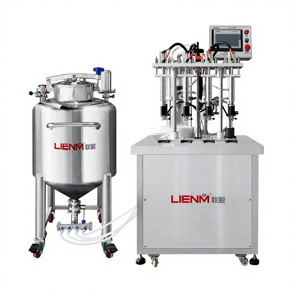 automatic PLC 4-head Spray Perfume Filling Machine Pneumatic Perfume Bottle Vial Spray Vacuum Bottle Filler Machine