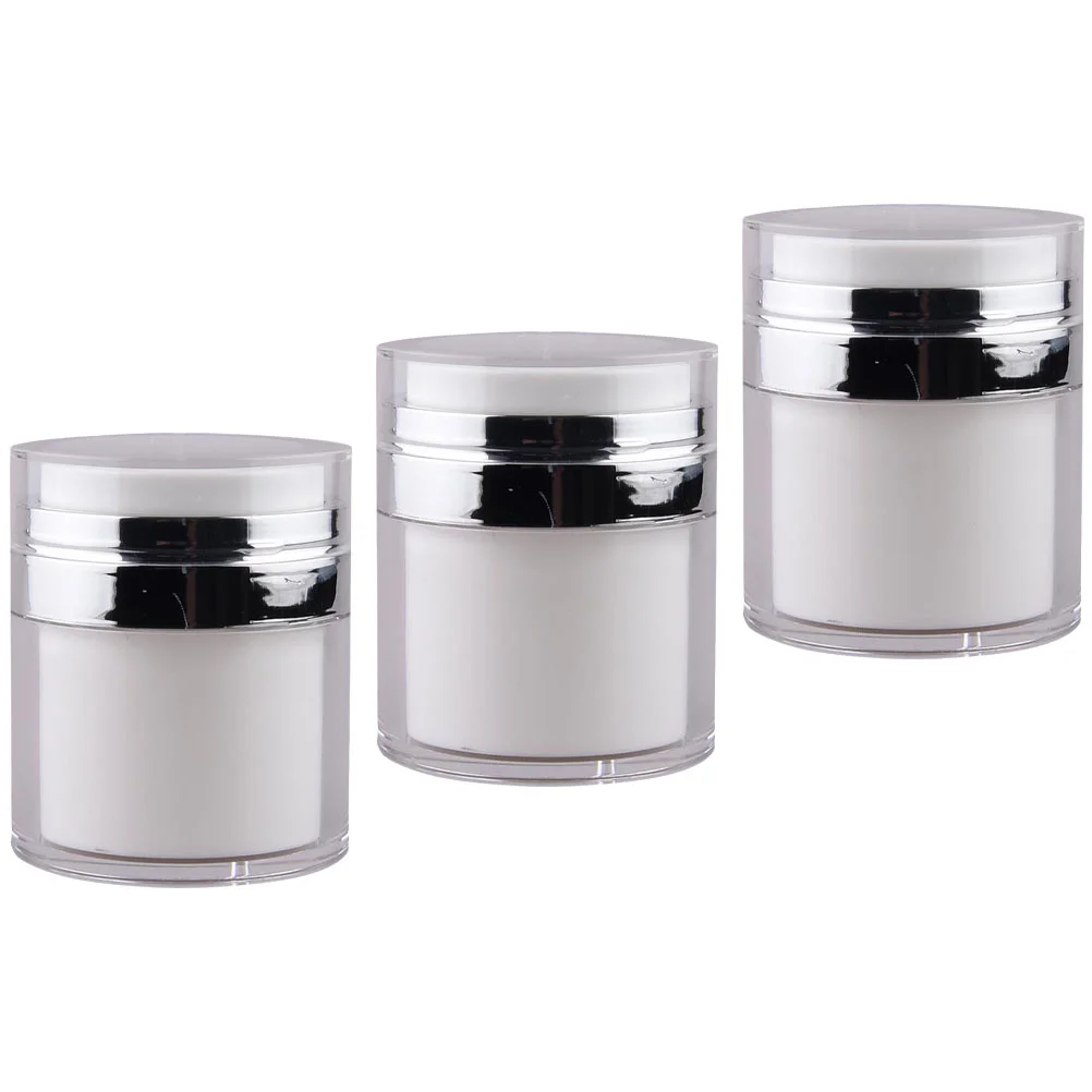 3 Pcs Press Cream Jar bottiglia di lozione vuota contenitore multiuso cosmetici Airless Creami Moisturizer Face Pump bottiglie da viaggio