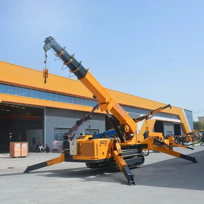 2026 New Model 8T, 10T, 12T, 14T, and 16T Vehicle-Mounted Tracked Spider Cranes, with Remote Control