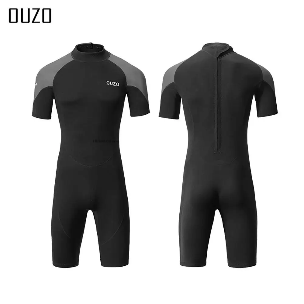 Men Women 3mm Neoprene Short Sleeve Wetsuit Surf Scuba Diving Suit Equipment Underwater Spearfishing Kitesurf Equipment Swimwear