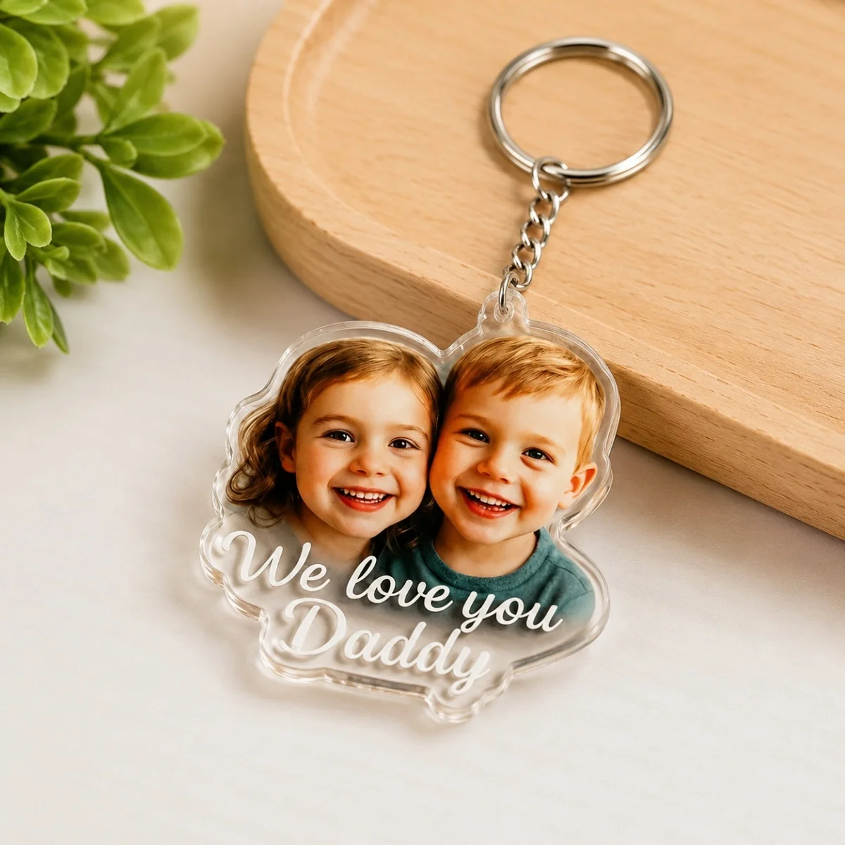 Porte-clés en acrylique personnalisés : Étiquettes d'identification pour animaux de compagnie, impressions photo holographiques, souvenirs pour animaux, cadeaux d'anniversaire, étiquettes nominatives personnalisées