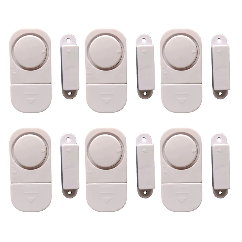 6Sets/Pack Wireless Anti Theft Apartment Burglar Alert Door Alarm Window for Home Security DIY Magnetic Sensor