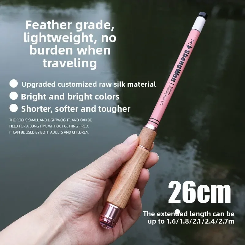 Caña de pesca mini carbono ultra ligera – Portátil para arroyo - imagen 4