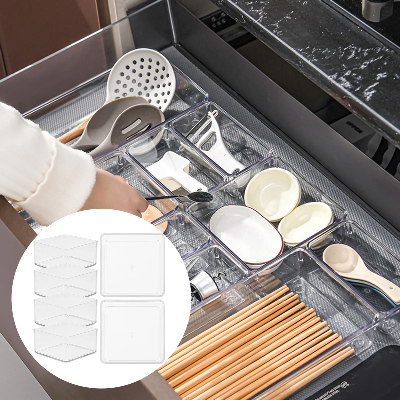 

Набор из 6 прозрачных контейнеров-органайзеров для закусок, пластиковые ящики для хранения для офиса и дома, маленькие пластиковые контейнеры для хранения на рабочем столе