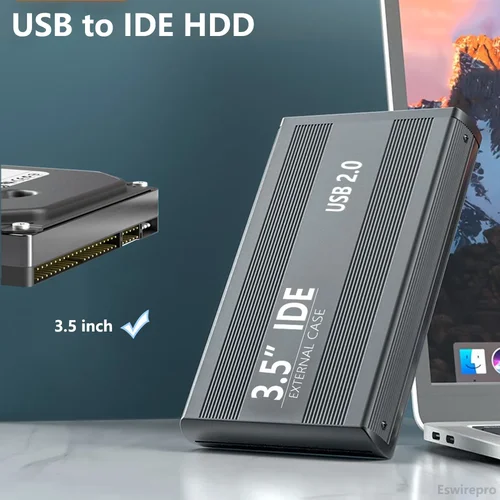 Imagen 2 del producto Caja de disco duro IDE ATA para IDE HDD SSD de 3,5 pulgadas USB a IDE HD caja de disco duro de Metal externa con fuente de alimentación
