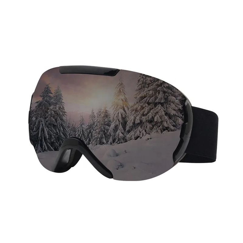 High quality black double anti fog mirror lenses custom winter snowboard sports glasses adult ski goggles