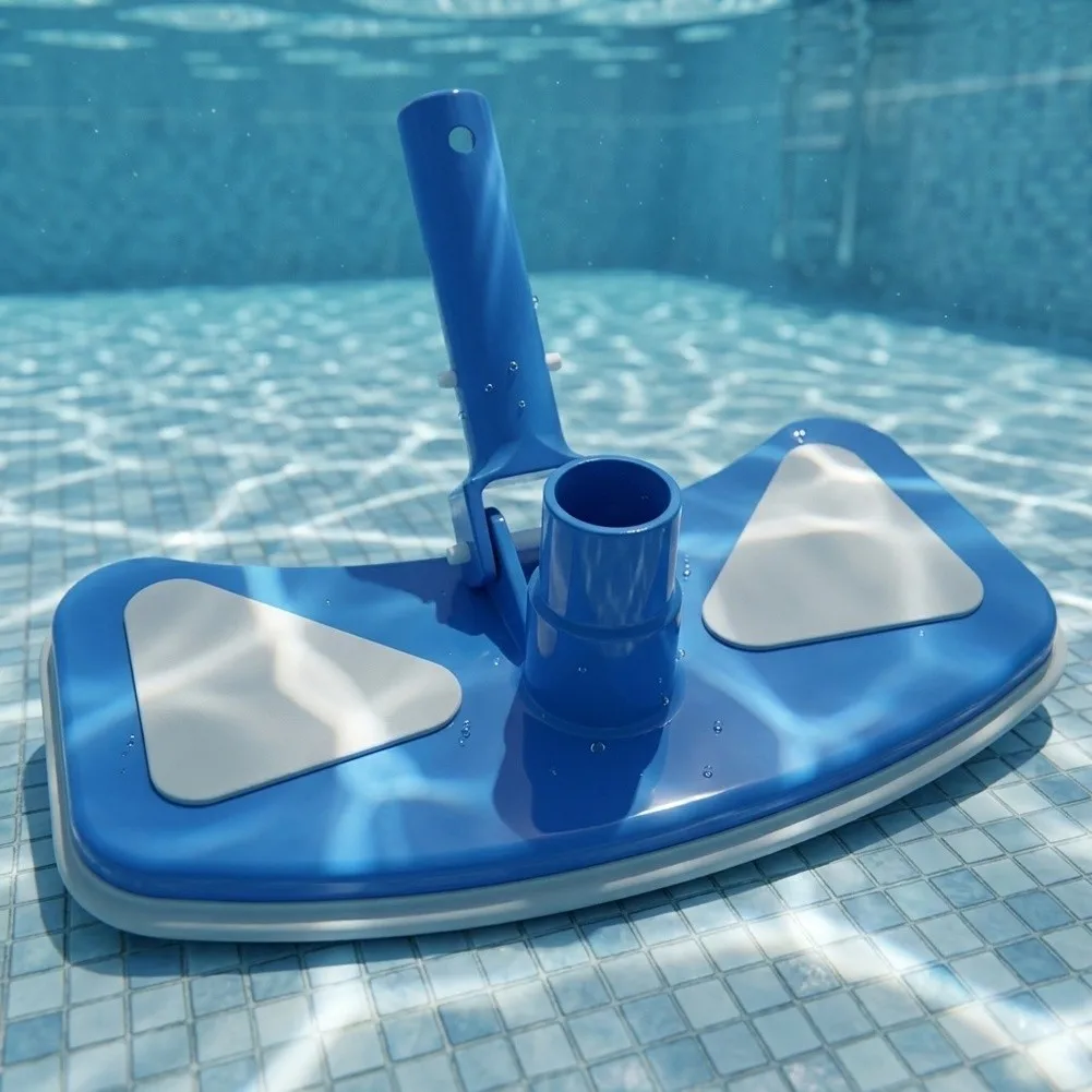 Pool Floor Nozzle with Weighted Design to Prevent Floating and Soft Bumper Protection for Pool Walls Use with Telescopic Pole