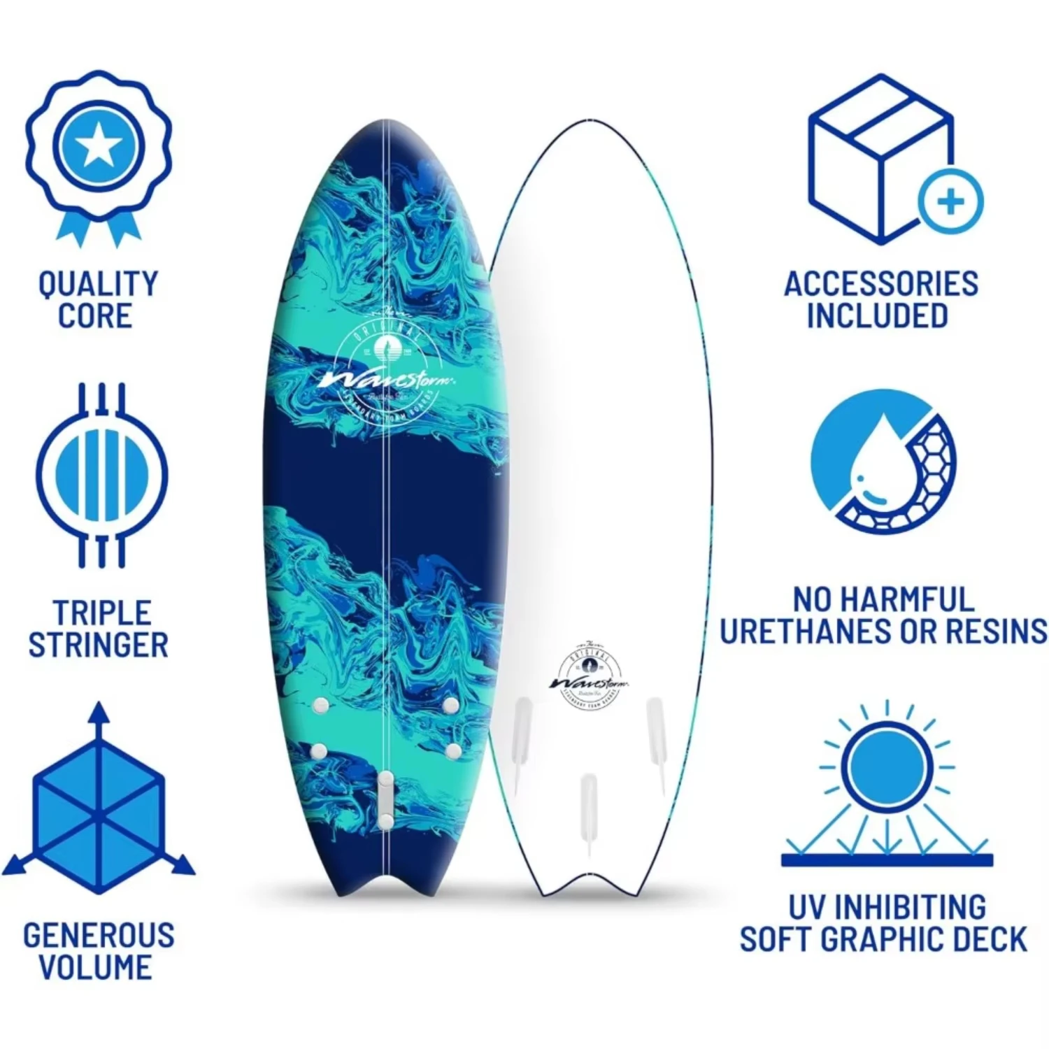 Inflatable  Board -Foam 5'6” Surfboard Surfboards and Paddleboards Wakeboard Stand  Paddle Board Padel Surf Swimming Water