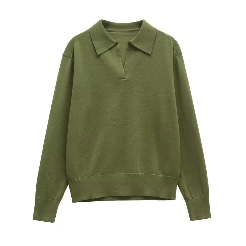 

Spring 2025 New Women's Knitted Ne Long Sve Simple Design Faion Commute Sle Regular Length A-Line Knitwear