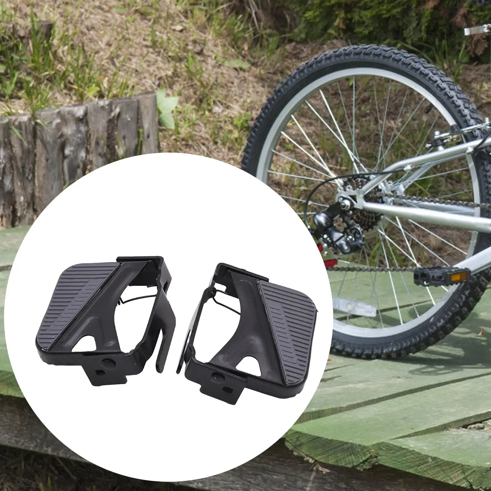 1 Pair Bike Rear Pedal, Folding Footrests, Foldable Cycling Pedals, Bicycle Foot Pegs for BMX, Mountain Electric Bicycle