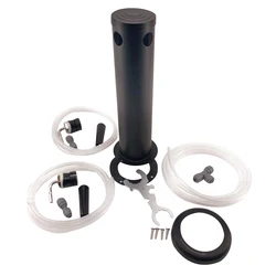 KegLand Double Tap Black Phantom Font Kit with SS Duotigh Shot shank and Black Handle (Without Tap) Beer Home Brewing