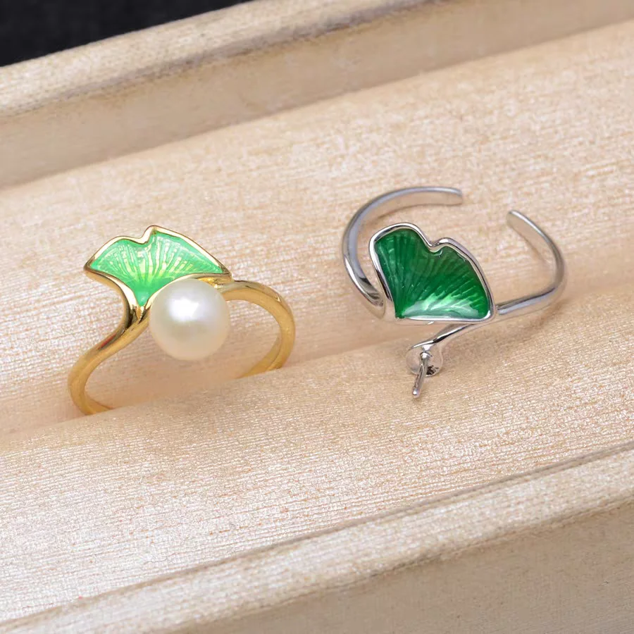 

S925 Sterling Silver Adjustable Finger Ring Mountings Base Setting Findings Jewelry Components for 8-10mm Pearls 3pcs/lot