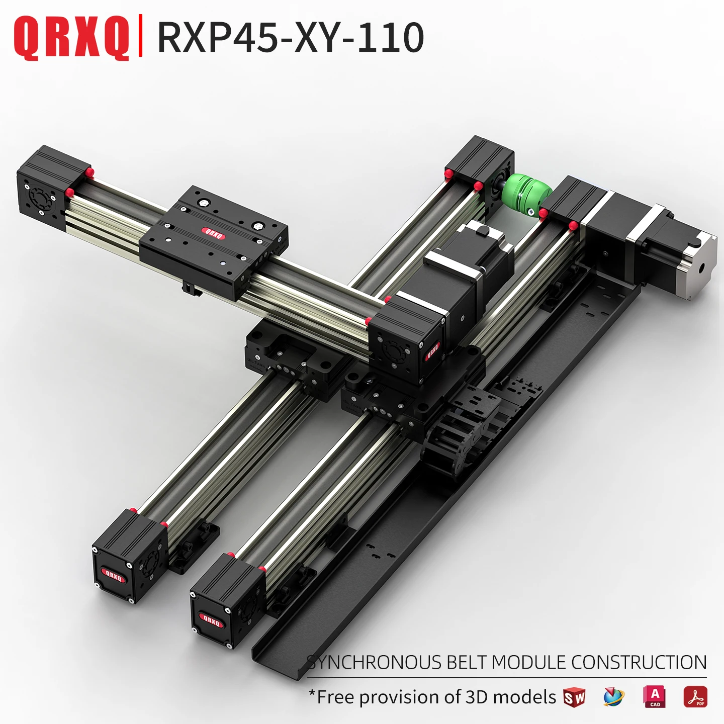 

QRXQ RXP45-XY-110 Heavy Duty CNC Rail Motorized Xyz Gantry Ball Screw Linear Actuator Robot System Guideway Slied Table Stage