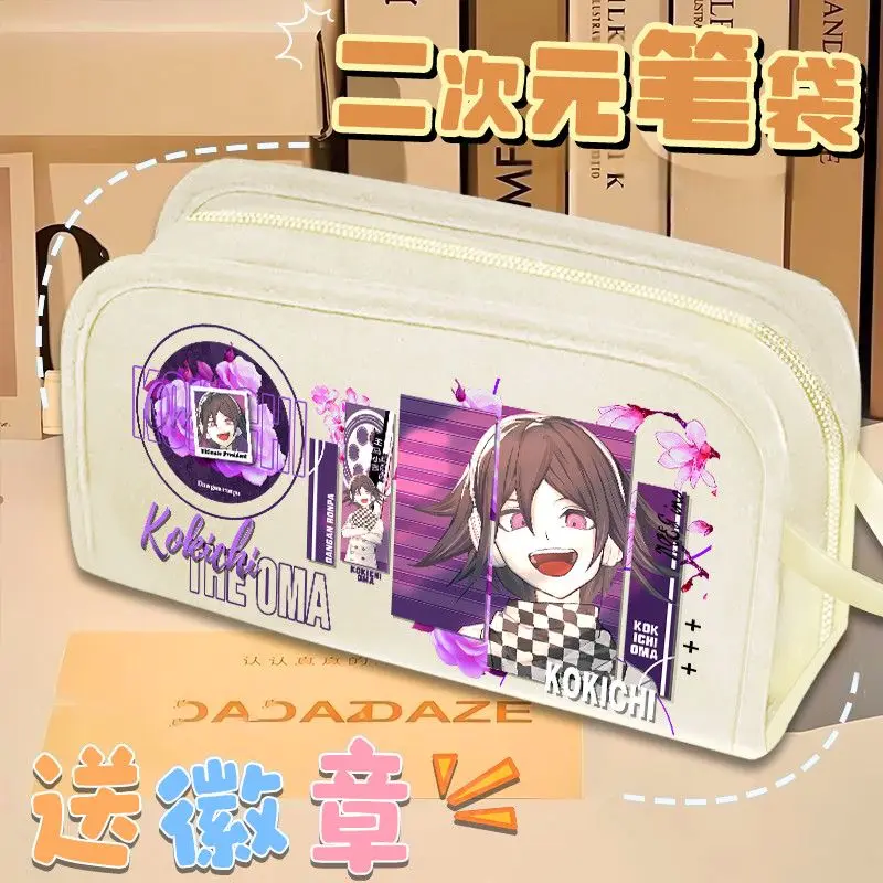 Аниме GapmaKokichi Kirigiri Kyōko с креативным принтом, легкий портативный холщовый чехол для ручек большой емкости, коробка для канцелярских принадлежностей