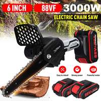 6 Inch Cordless Electric Chainsaw with 2 Battery Rechargeable Handheld Pruning Saw Wood Cutter Garden Power Tool by VIOLEWORKS