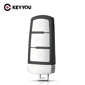 KEYYOU 폭스바겐 VW 파사트 CC B6, B7, B7L, 3C, R36, 마오고탄 B5 스마트 포브 카드, 3 버튼 원격 자동차 키 