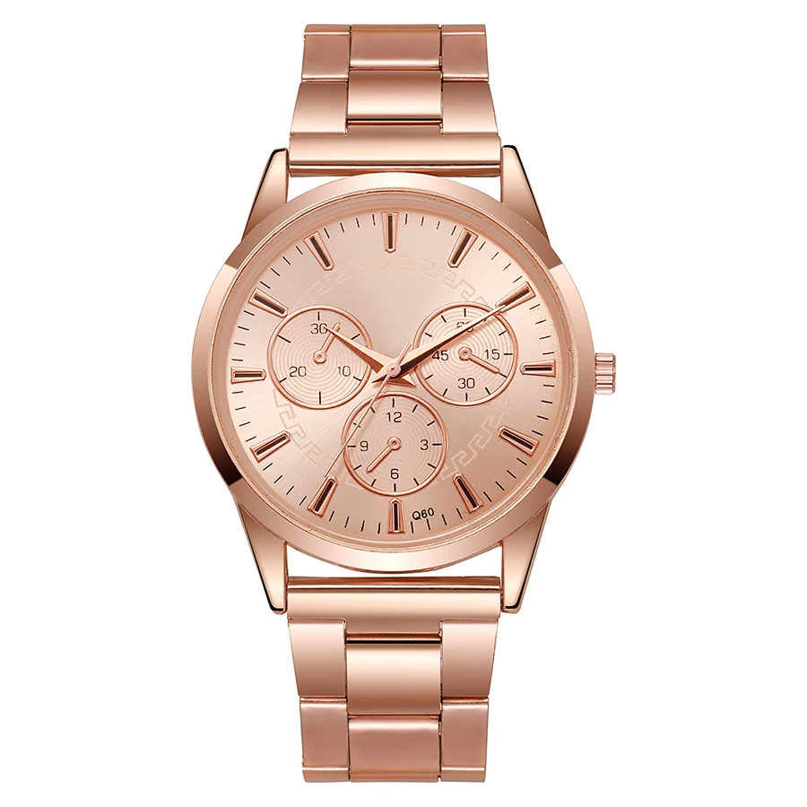 Fashion rose gold series men\'s quartz watch iron band men\'s watch gift accessories