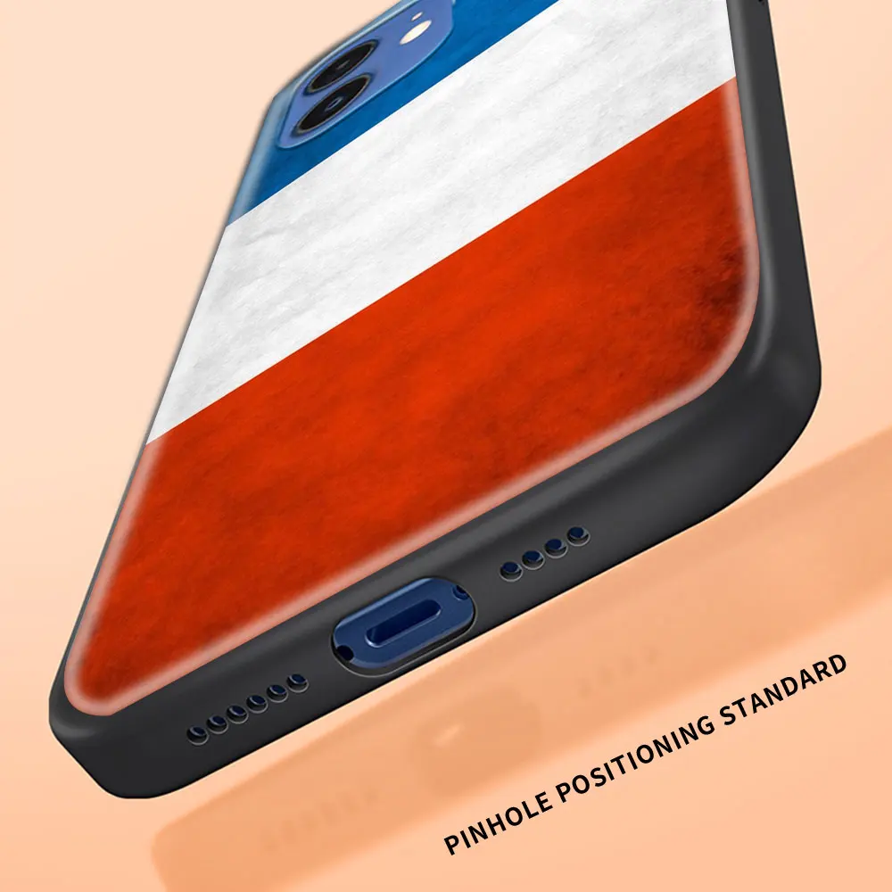 Custodia per telefono di lusso con emblema della bandiera della francia per iPhone 13 15 14 12 11 Pro MAX XR X SE XS 7 8 Plus custodia morbida in