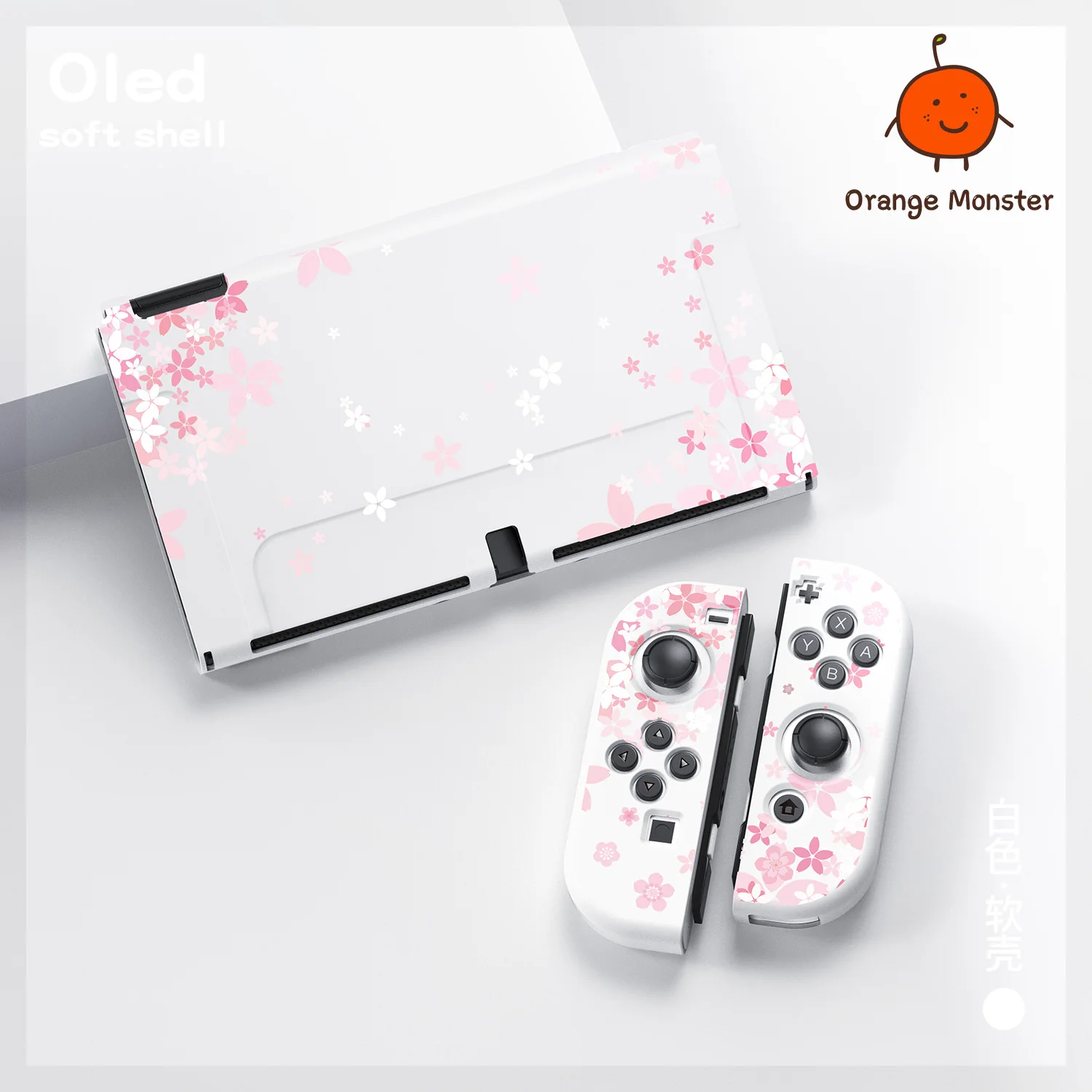 Sakura Cherry Blossoms Cartoon Follower Carrying TPU Protective Funda Case For Nintendo Switch/Lite/Oled Anti-fall Cover