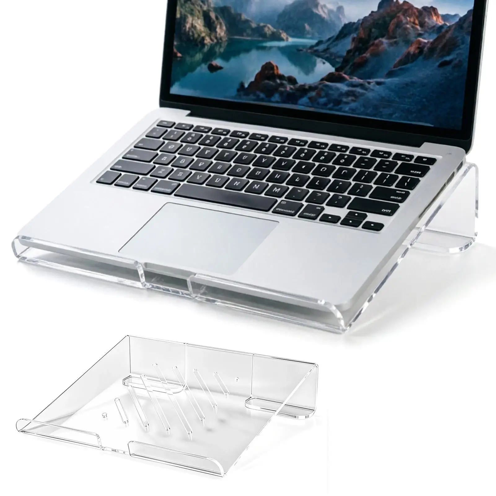 Acrylic Laptop Stand Prevents Overheating Stable Support Acrylic Laptop Riser with Ventilation for 11-17 Inch Computer Dorm