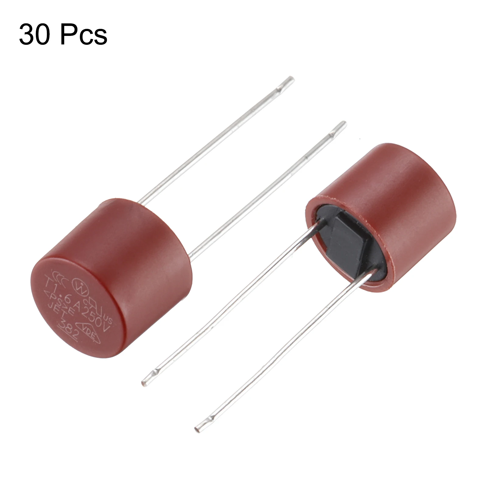 30 قطعة أسطواني DIP شنت مصغرة مستديرة ضربة بطيئة مايكرو فيوز لإصلاح الجزء الإلكتروني PCB LCD 1.6/2/2.5/3.15/4/5/8A 250 فولت