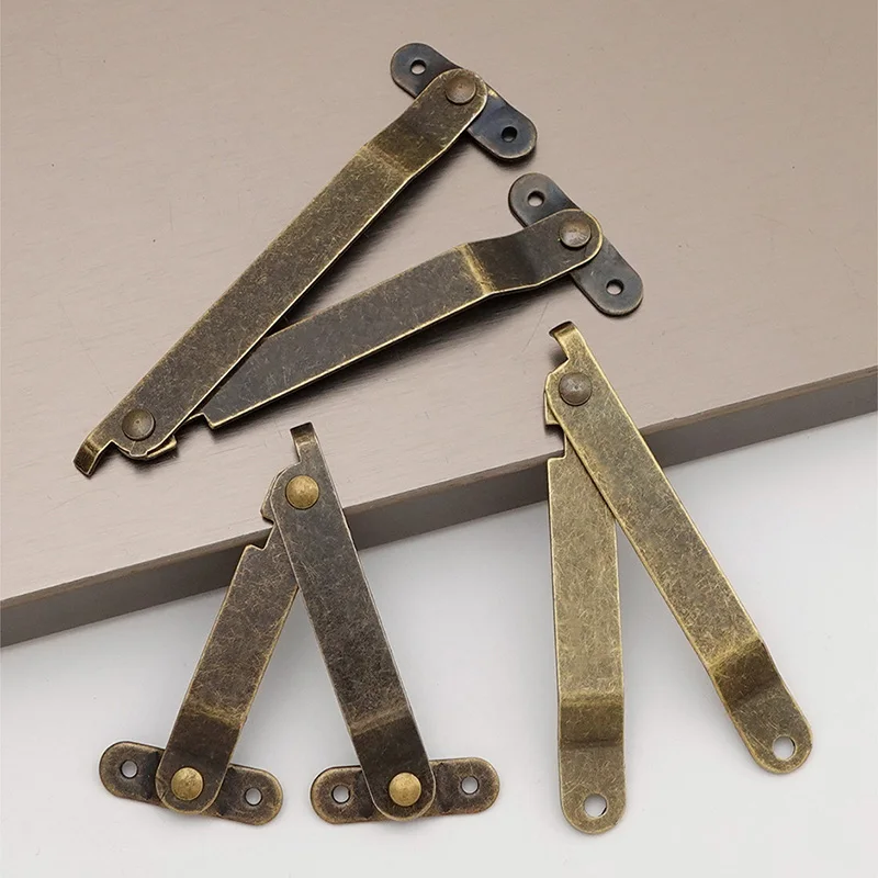 

Antique Iron Support Rod Wooden Box Bracket Hinge Foot Stand Retro Pull Rod Packaging Box Movable Hinge Box Support Hardware