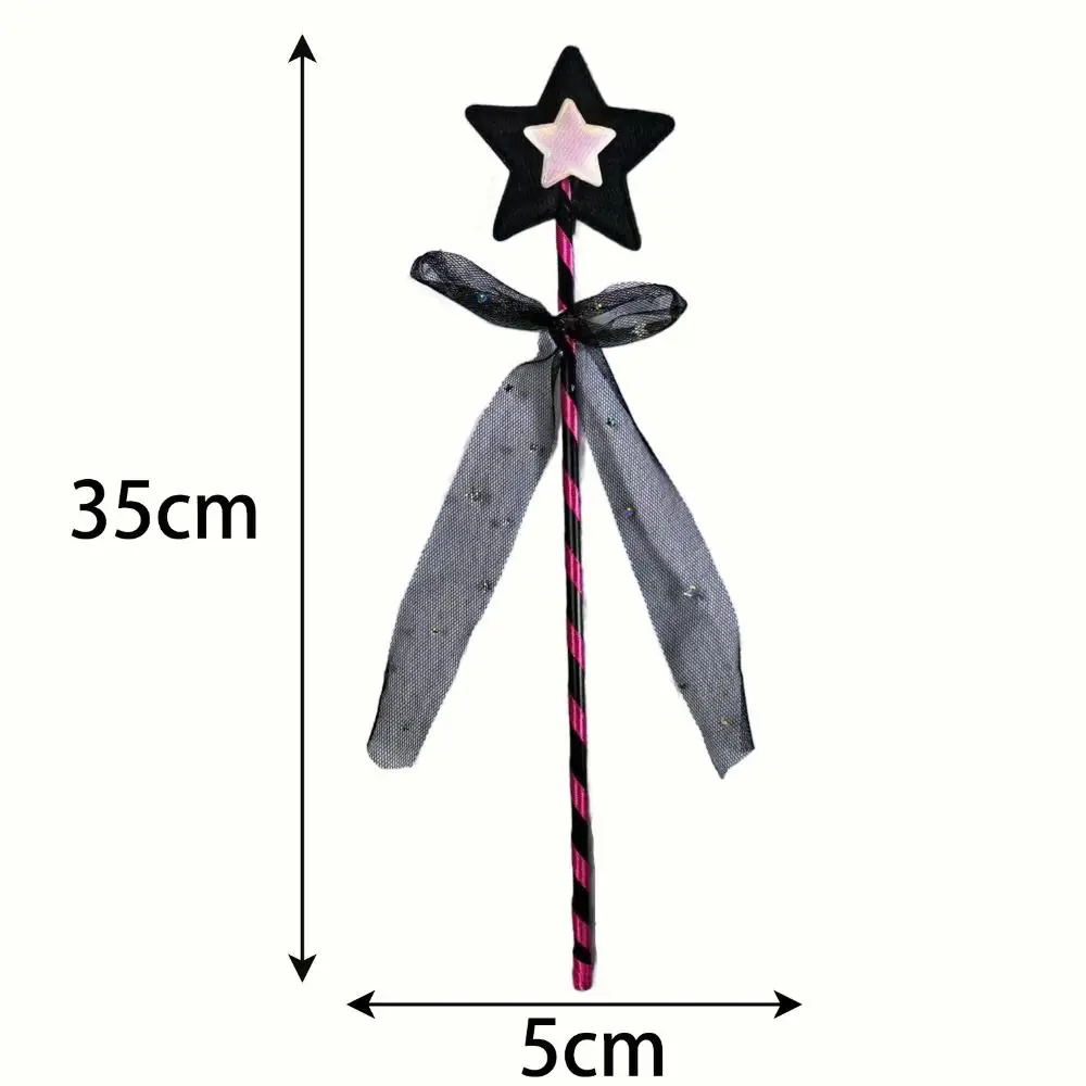 งานแต่งงาน Dreamlike Star Fairy Wand Girls Wand Five Pointed Star Princess Wand บทบาทเล่นเด็กสีดํา Stick Wand ปาร์ตี้ฮาโลวีน