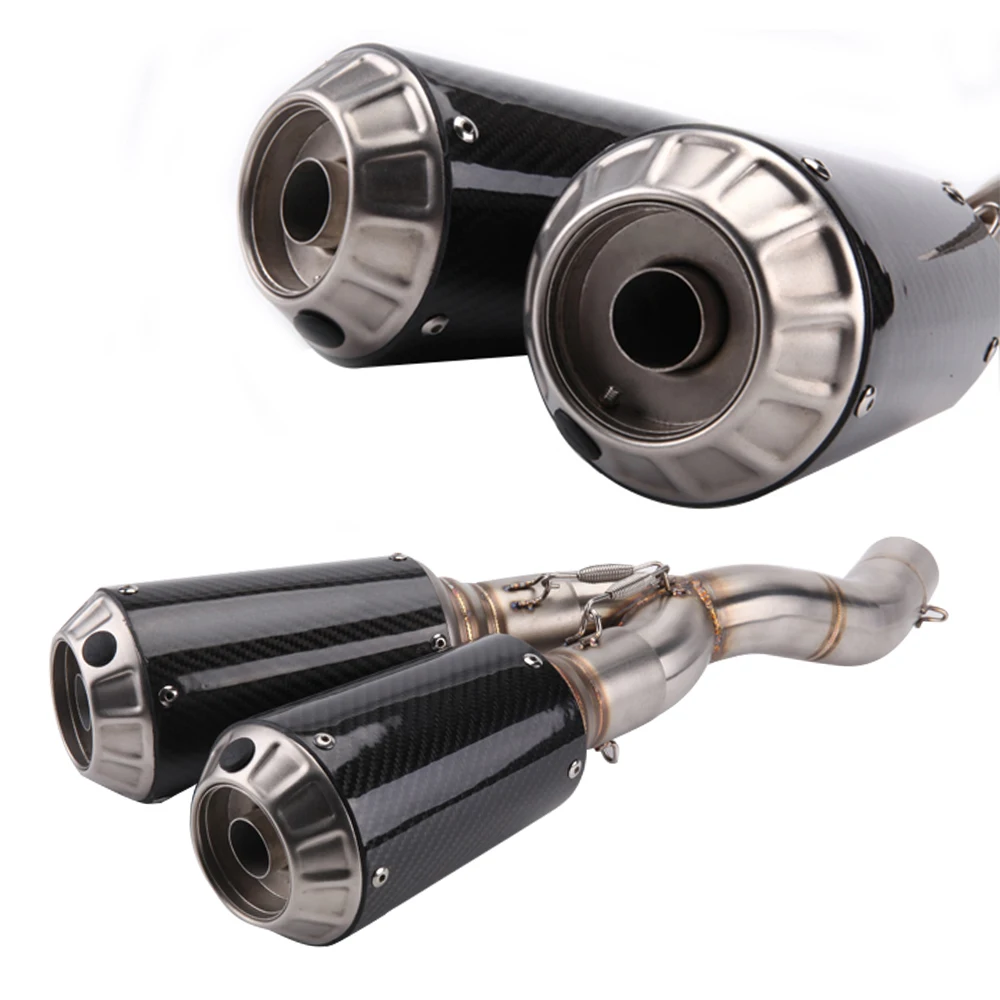 Motorcycle Slip-On Exhaust System Double Exit Middle Link Pipe Double Muffler For Scrambler 800 MONSTER 797