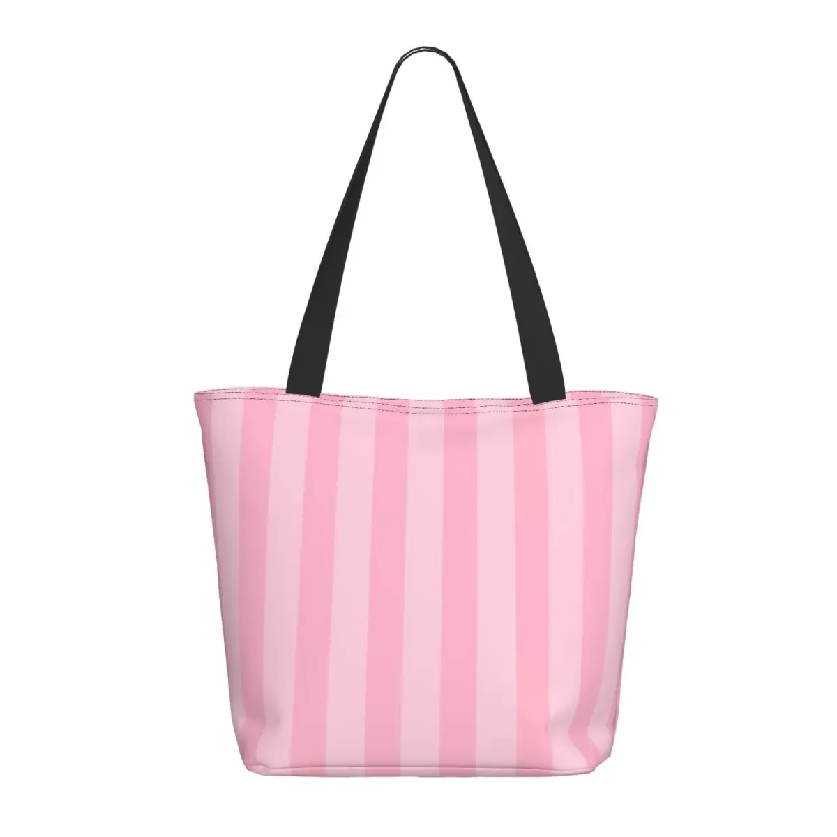

Pink White Stripe Ladies' minimalist shoulder shopping bag, simple yet stylish, versatile design, match various clothing