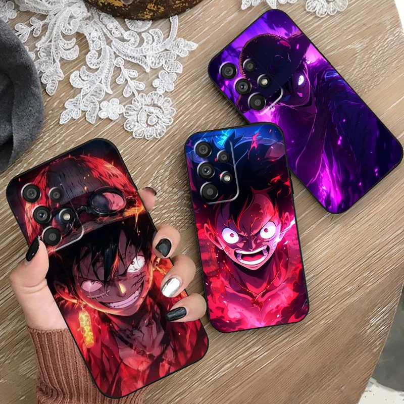 Casing ponsel Anime mewah satu potong, casing ponsel belakang hitam untuk Samsung A53 A52 A33 A32 A51 A71 A21S A13 A73 A50 A22 A23 A03 A72 A54 A12 5G