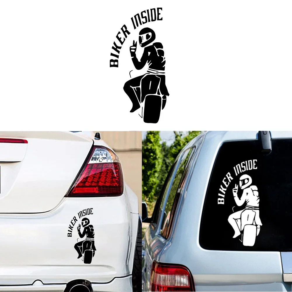 OFK Dán Xe Hơi Biker Bên Trong Cho Tự Động Decal Cửa Sổ Chống Thấm Nước Có Thể Tháo Rời Trang Trí Xe Ô Tô-Tạo Kiểu Trang Trí Dán Nhựa PVC 12Cm * 12Cm