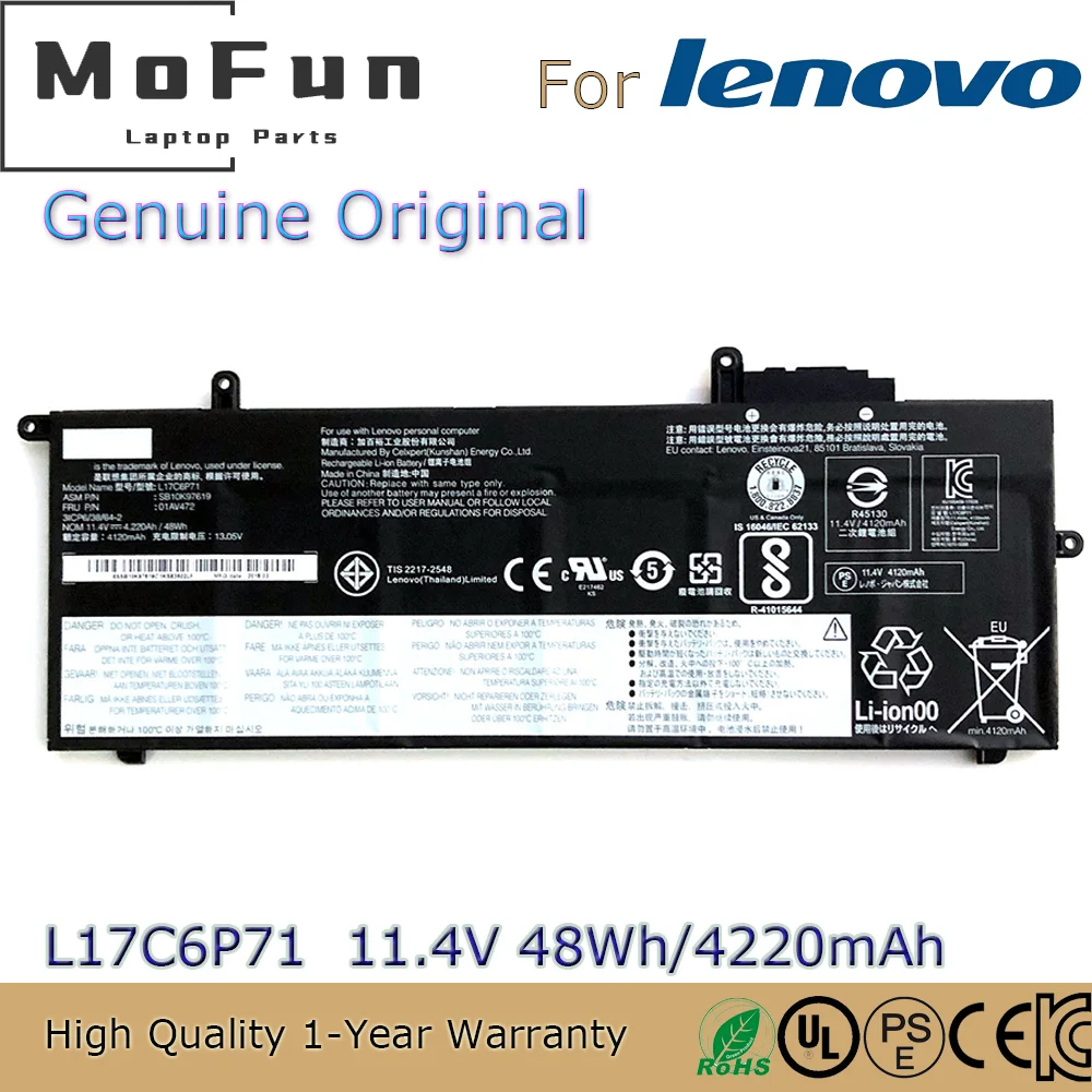 

Brand New Original L17C6P71 11.4V 48Wh Laptop Battery for Lenovo ThinkPad X280 A285 01AV470 01AV472 L17M6P71 L17L6P71