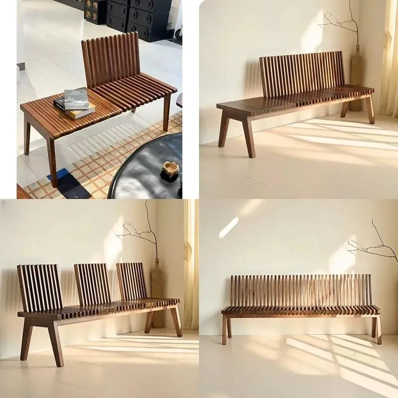 Modern Solid Wood Folding Stool Silent Casual Shoe Change Bench Durable Leisure Chair for Bedroom Dining Room Life Stool