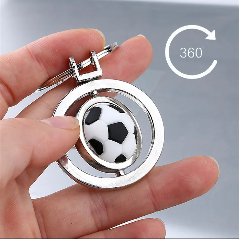 2pc Rotating Football  Basketball Keychain, Creative Car Keychain, Fun Key Accessories, Ball Game Souvenir, Gift for Fans