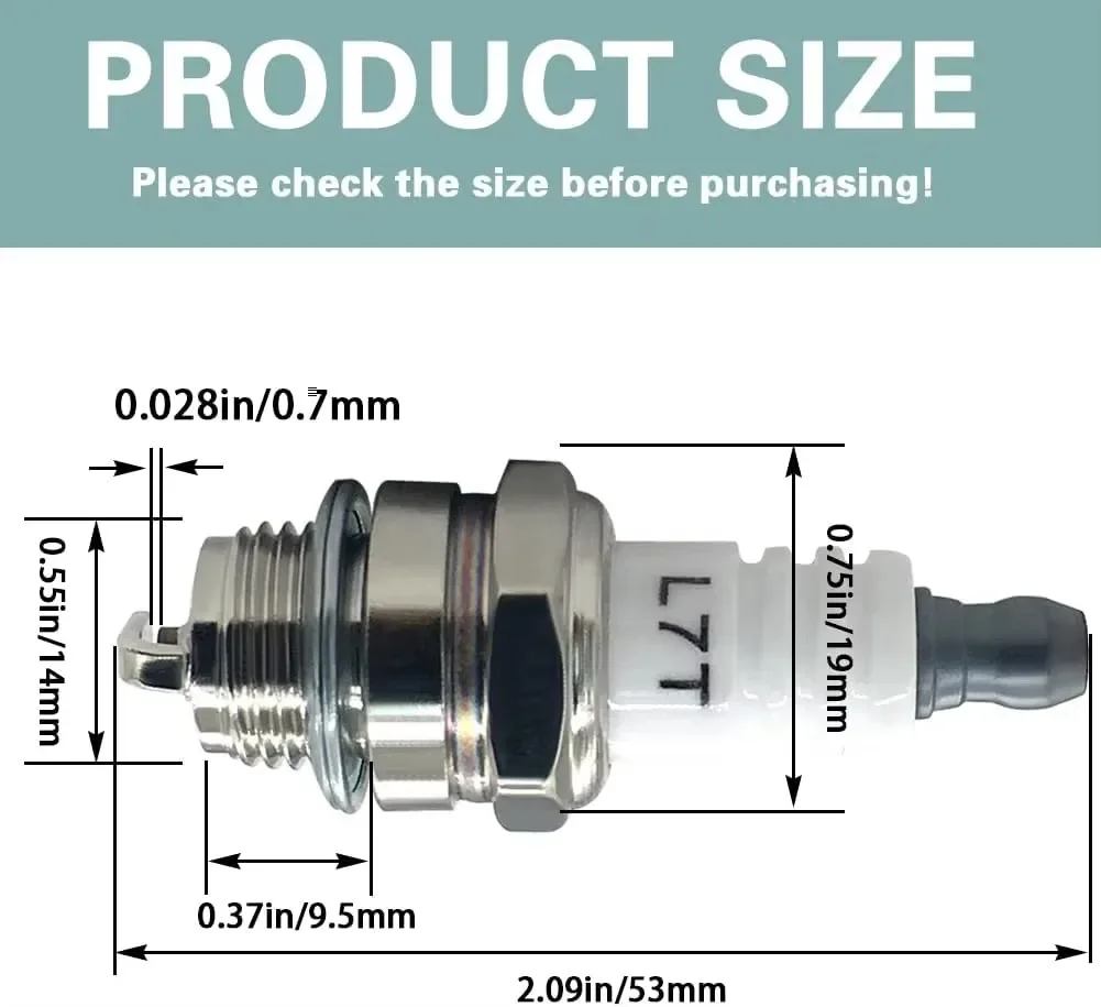 1/2/5PCS NEW Spark Plug L7T 2 Stroke For Chainsaw Awn Mower and Brush Cutter Engine Ignition Replacement, Replaces BPM7A BM6A