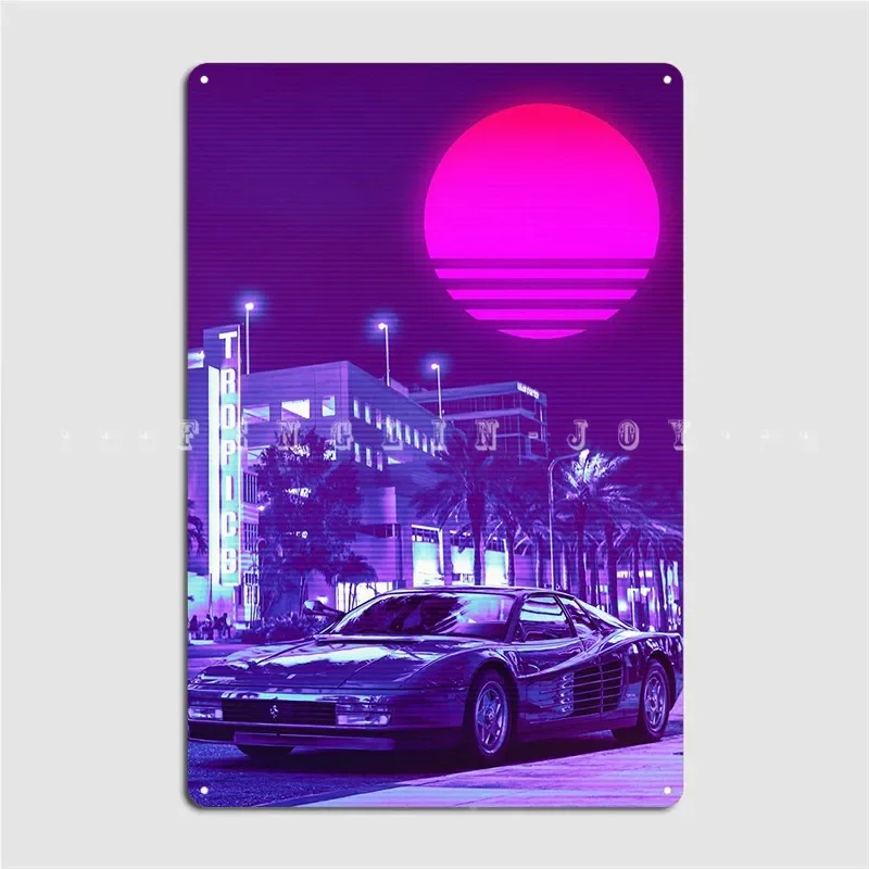 Testarossa Poster Metal Plaque Wall Mural Garage Club Funny Plaques Tin Sign Poster