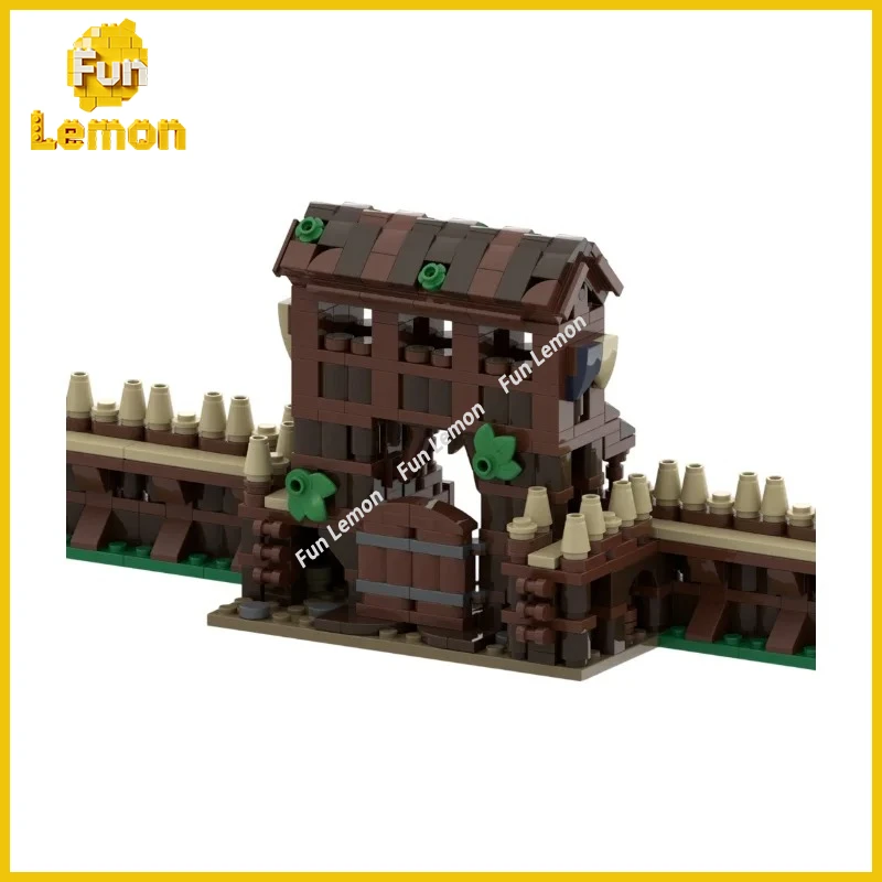 Castle Expansion MOC Bricks Detailed Medieval Fort Extension Exquisite Desktop Showcase Ornament