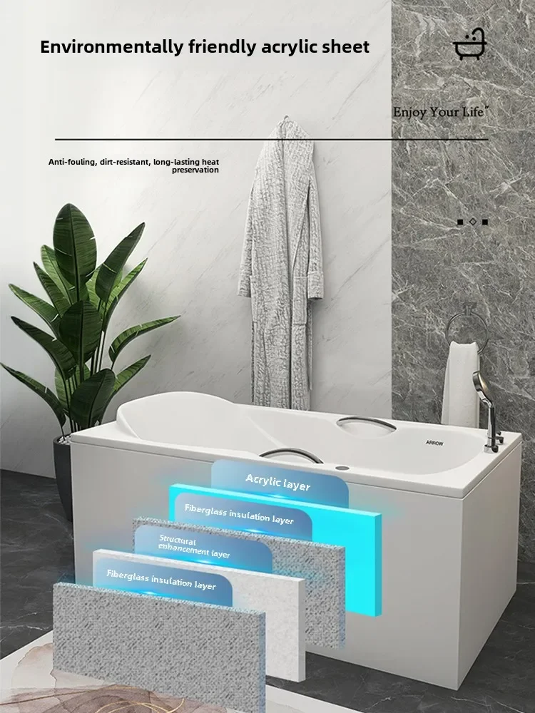 Jacuzzi household adult small apartment thermal insulation acrylic bathroom